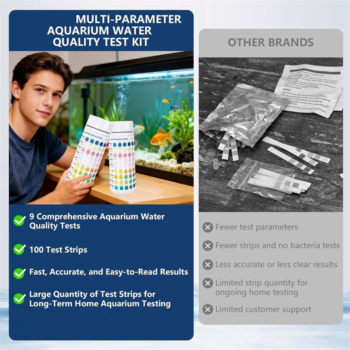 HGHO 9 in 1 Aquarium Test Stri - đánh giá và giá Aquarium Test Kit